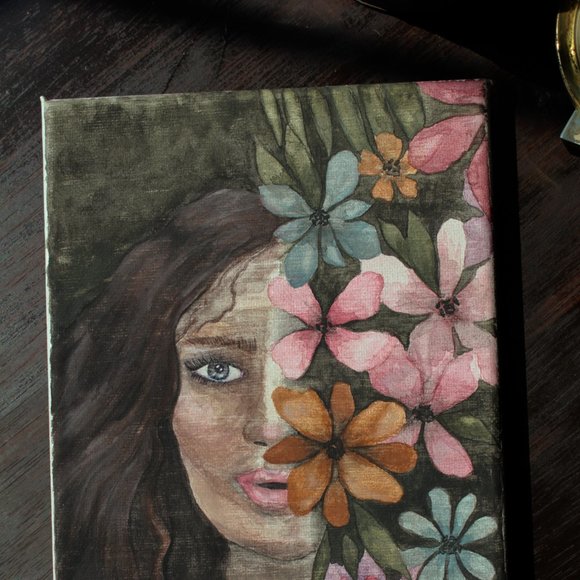 BOTANICAL BABE ✺ watercolor painting (6x8 canvas) - Picture 3 of 4